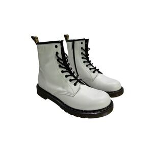 NEW Dr. Martens White Leather Side Zip Combat Boots 1460 Y | Women's 7 | Youth 6